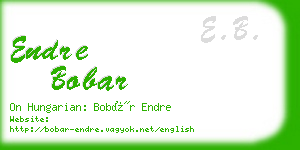 endre bobar business card